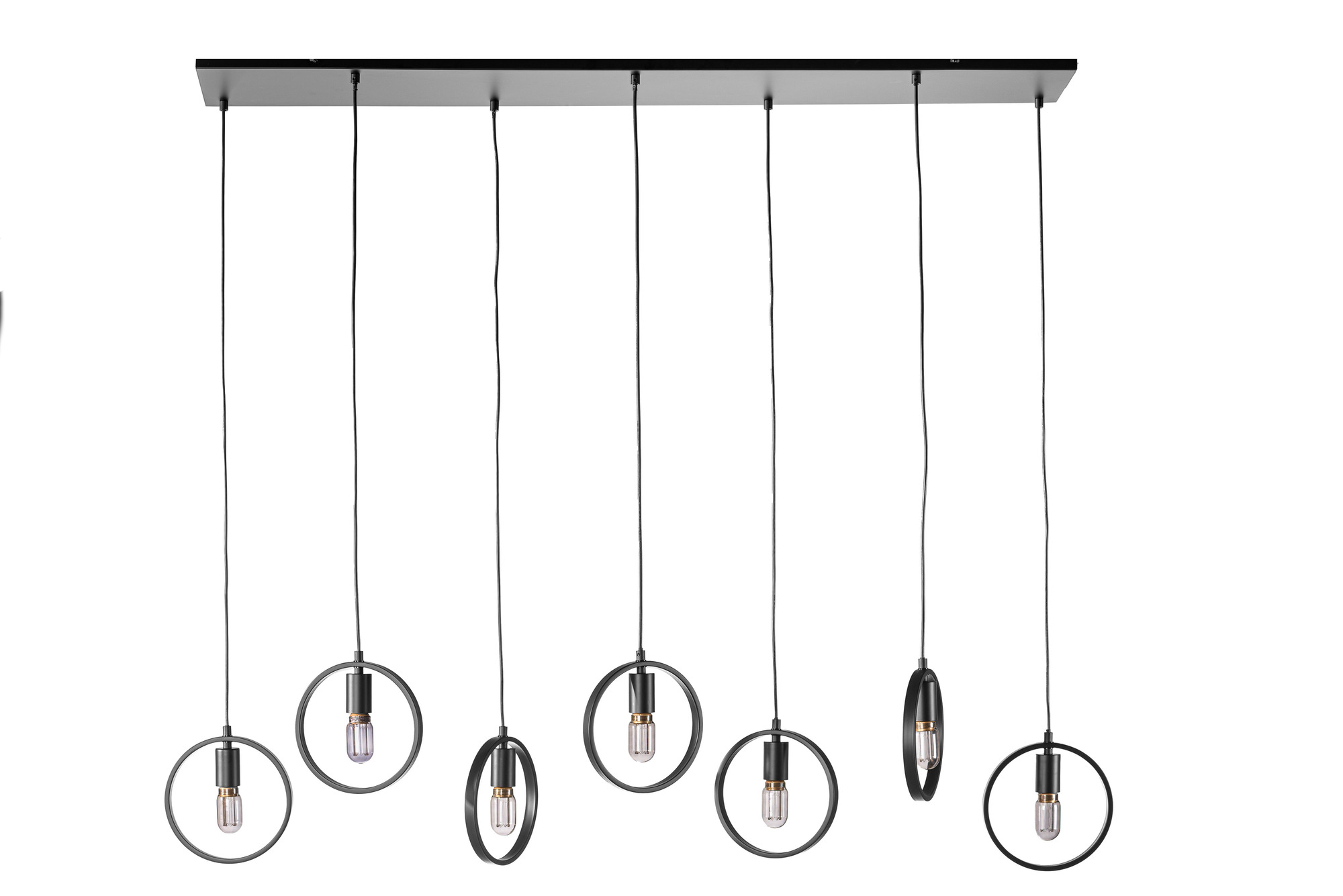 Pendant lamp 7-bulb Metal Black 4