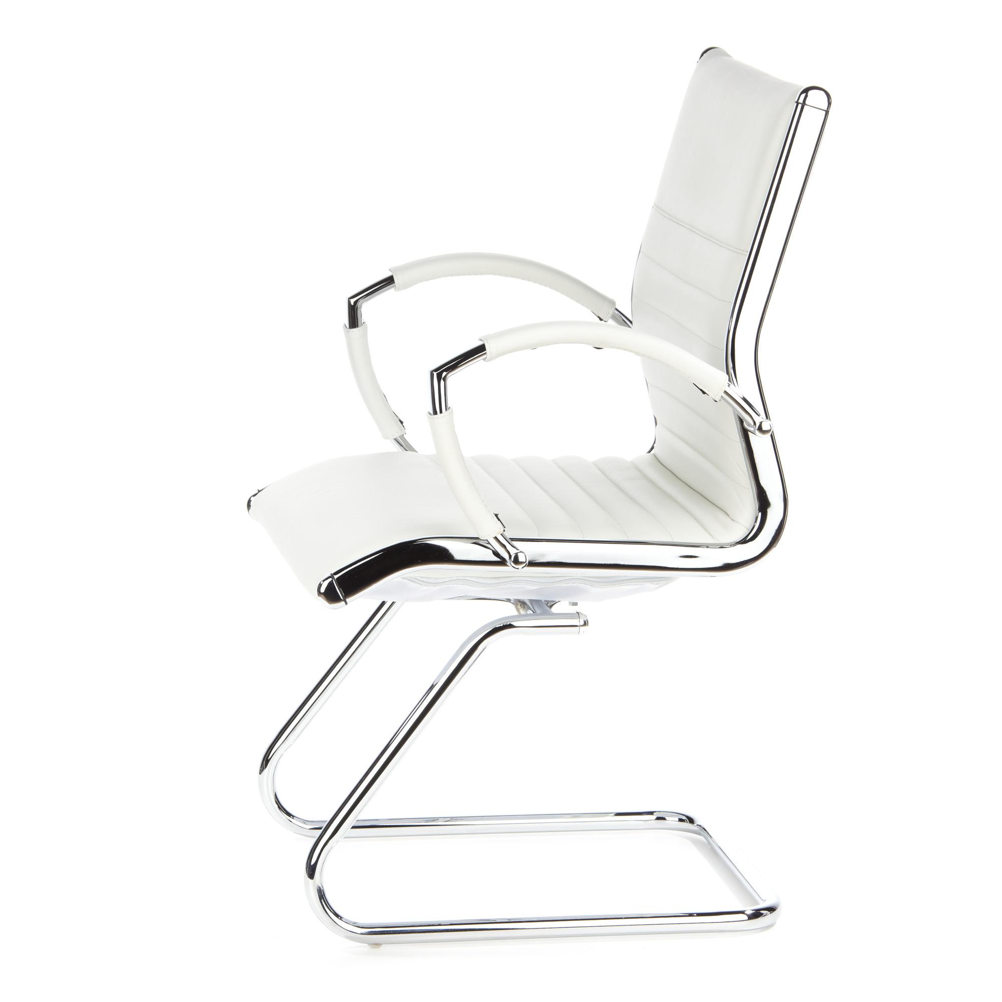 PARMA V Chair Cantilever Leather White 8