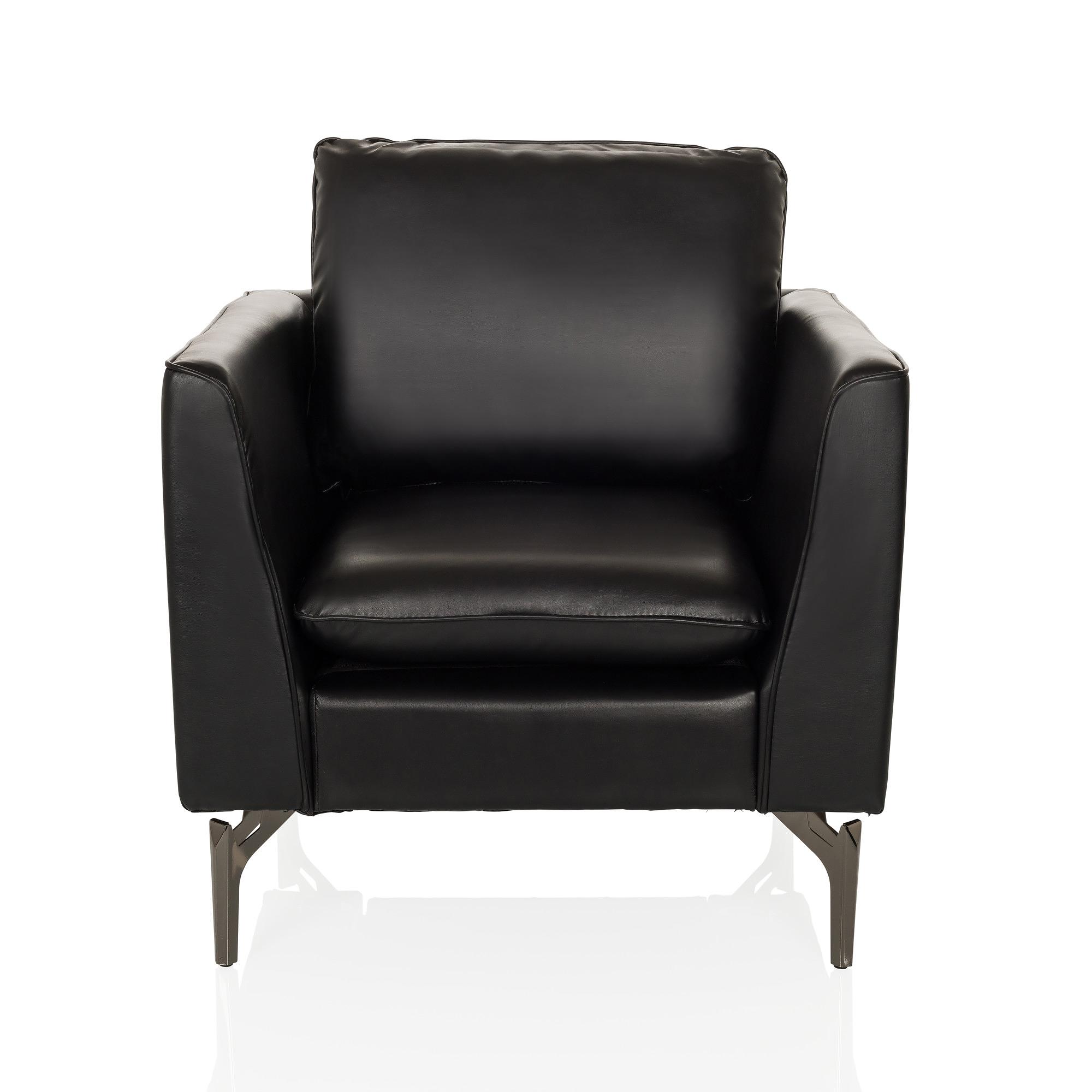 BAVERO Lounge Chair Faux Leather Black 0