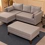 Bella Sofa Récamiere Links mit Hocker Creme 2