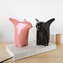 Curious Penguin Decorative Figure Porcelain Salmon Pink 7