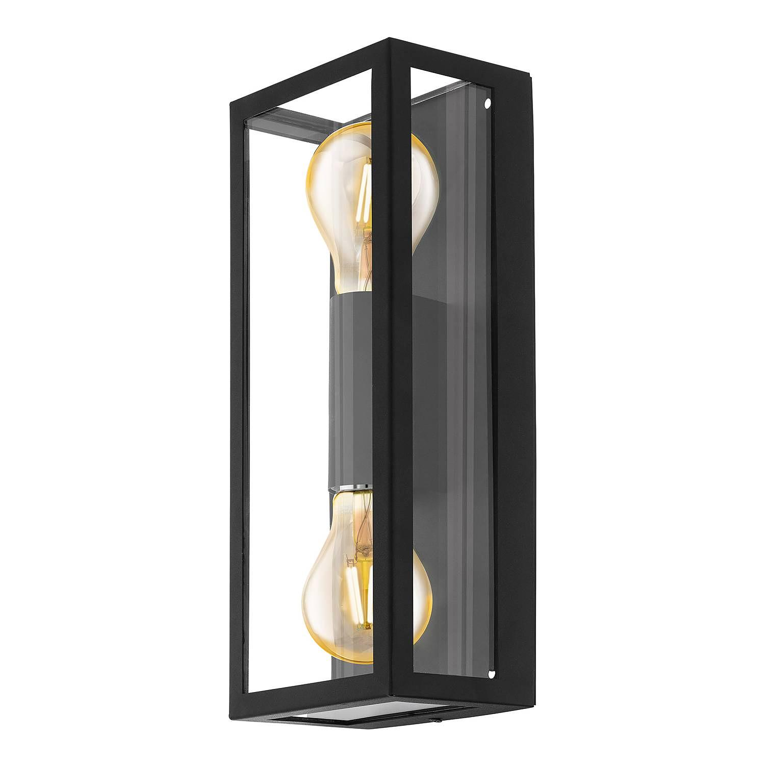 Outdoor wall lamp Alamonte 2-bulb Black 0