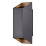 2-Flammig Wandleuchte Nico Aluminium Glas Schwarz 0