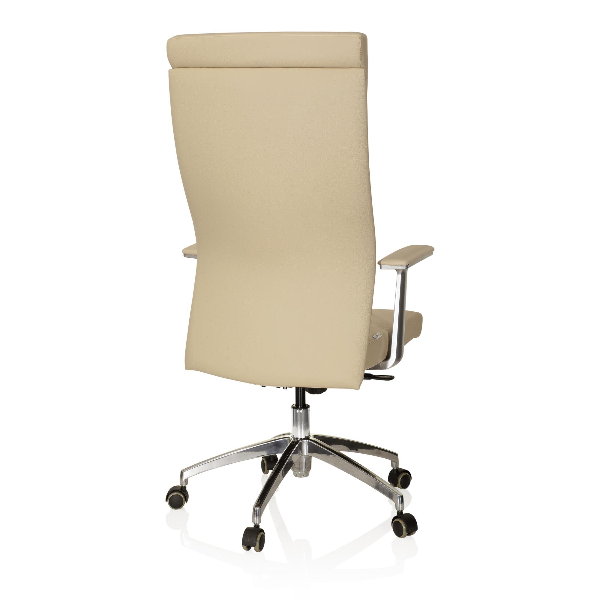 MONZA 20 Bürostuhl Drehbar Leder Beige 8