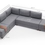 Schlafsofa Récamiere Links Polyester Holz Grau 9