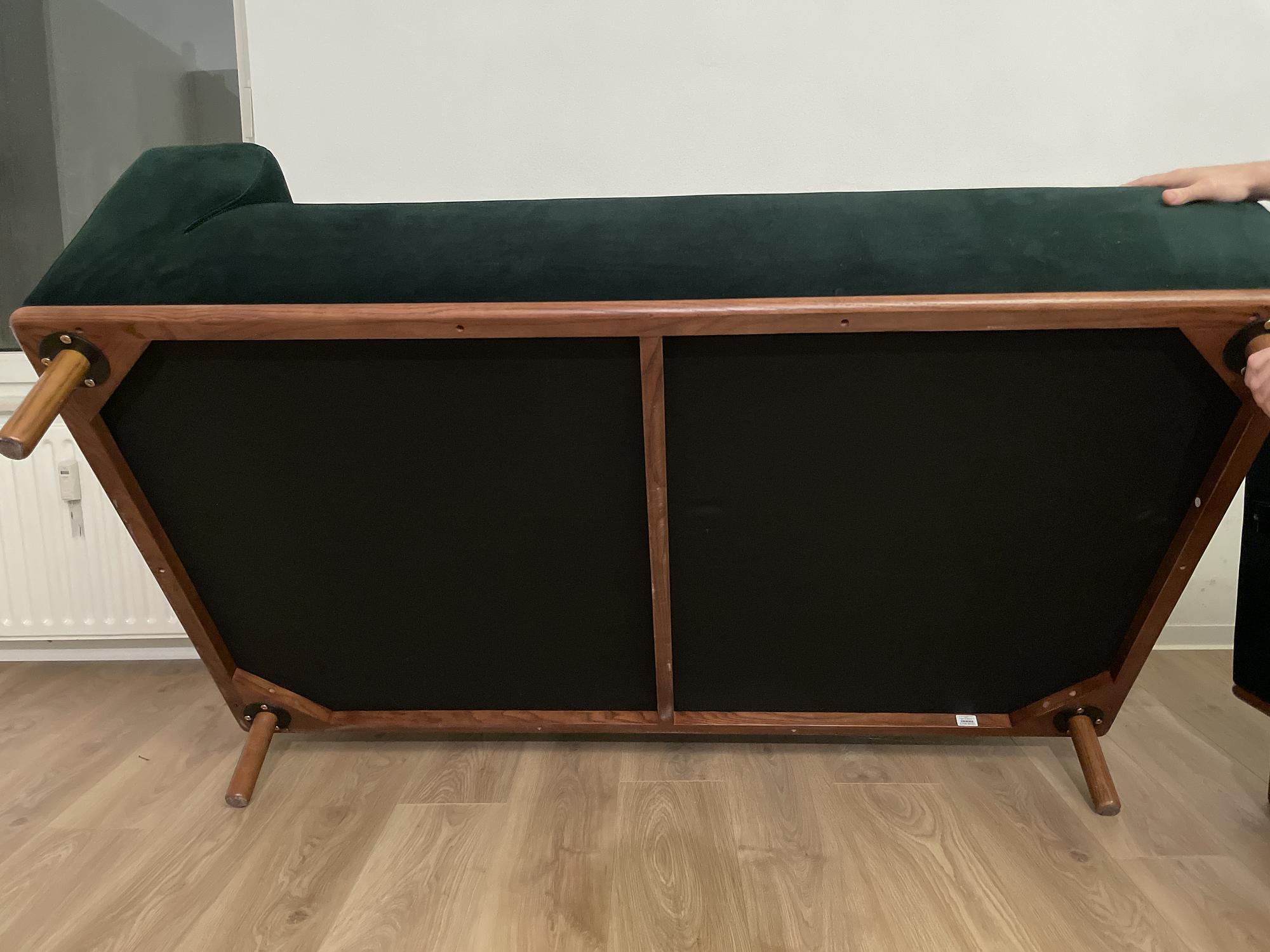 Sofa 3-Sitzer Récamiere Rechts Samt Grün 7