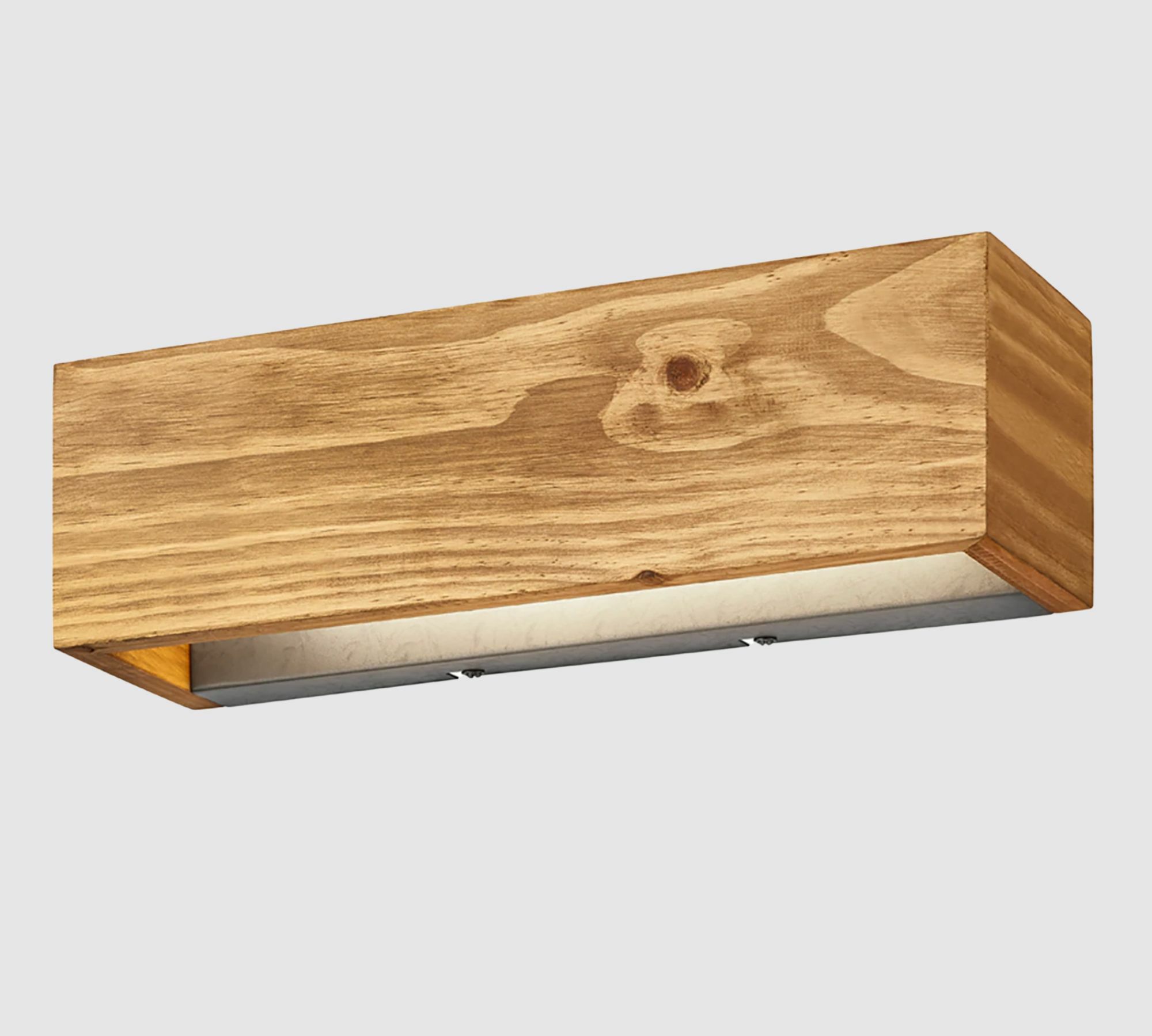 1-Light LED Wall Lamp Pine Wood Decor 0