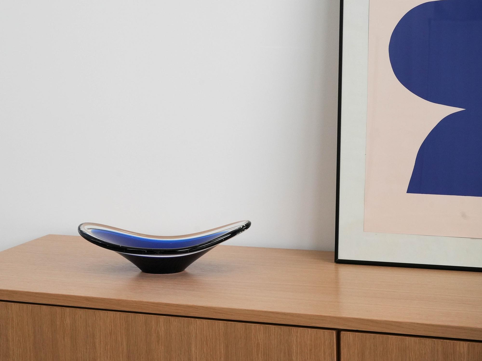 GlasschaleBlau Transparent 1970er Jahre 1