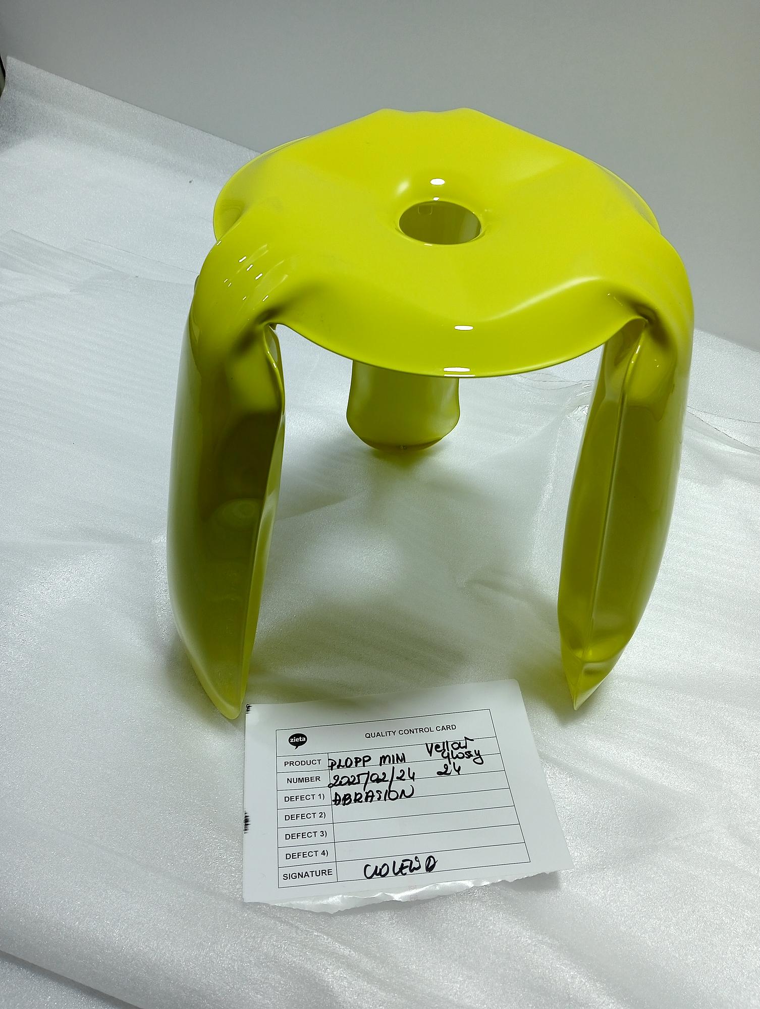 Plopp Mini Hocker Stahl Gelb Glänzend 1