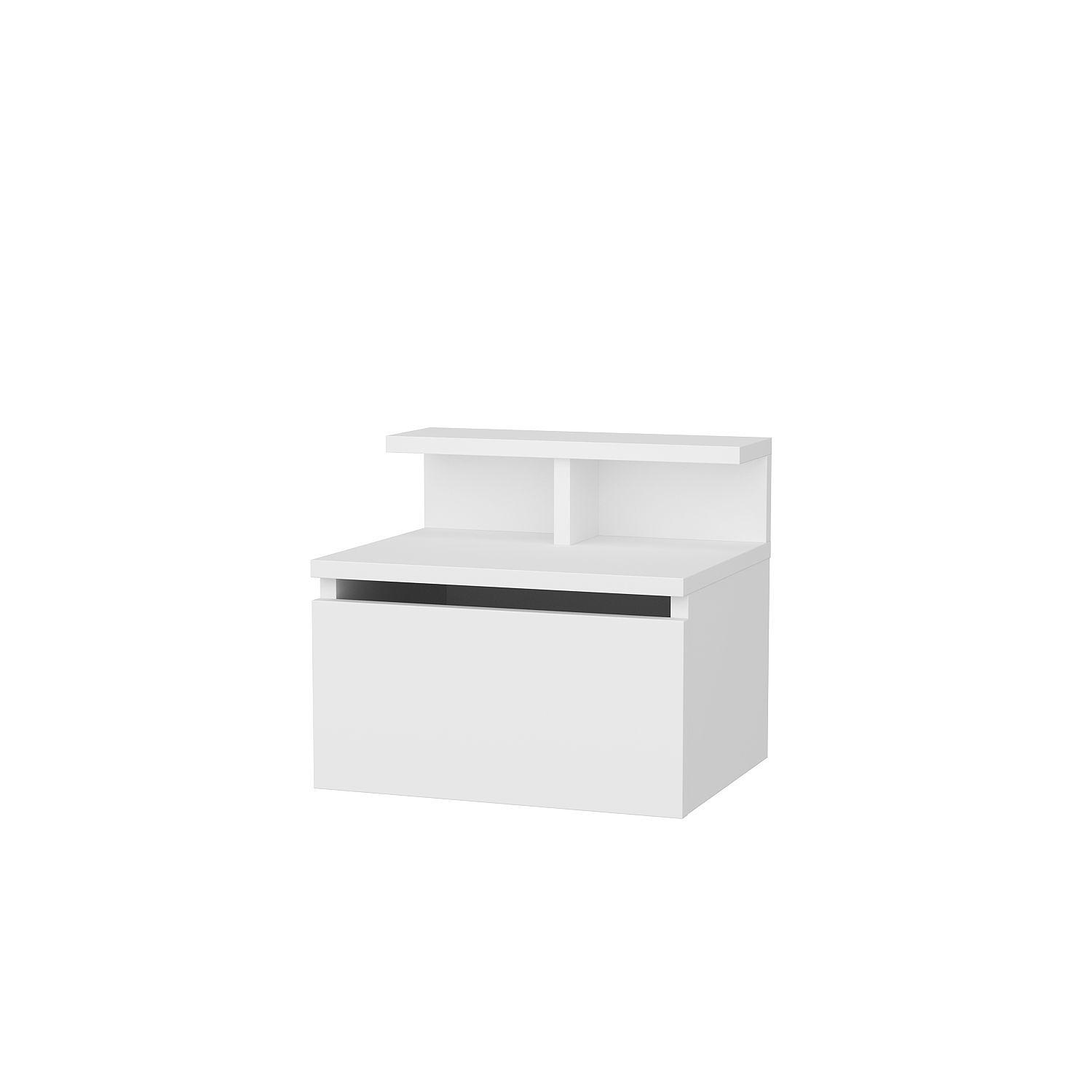 Alice Bedside Table Wood Veneer White 0