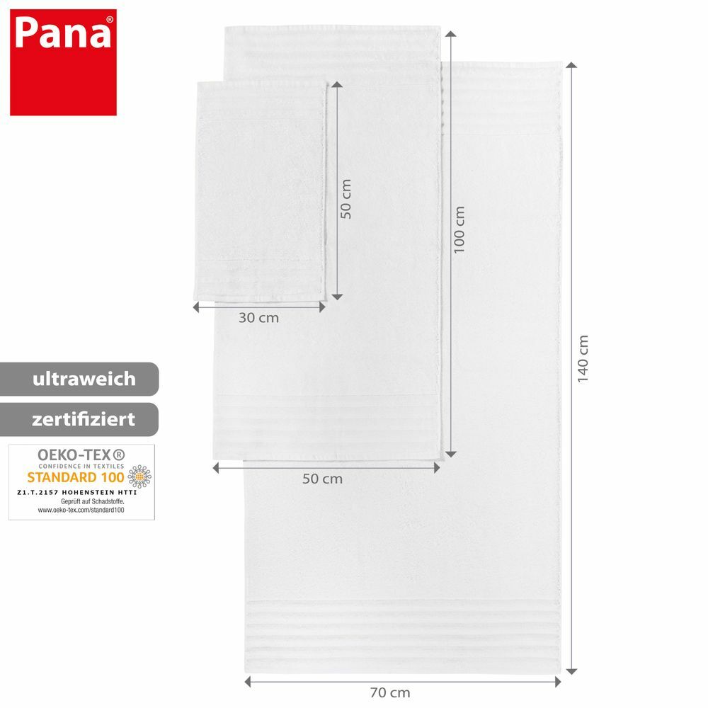 2x Handtuch-Set aus Baumwolle Weiß Öko-Tex Standard 100 3