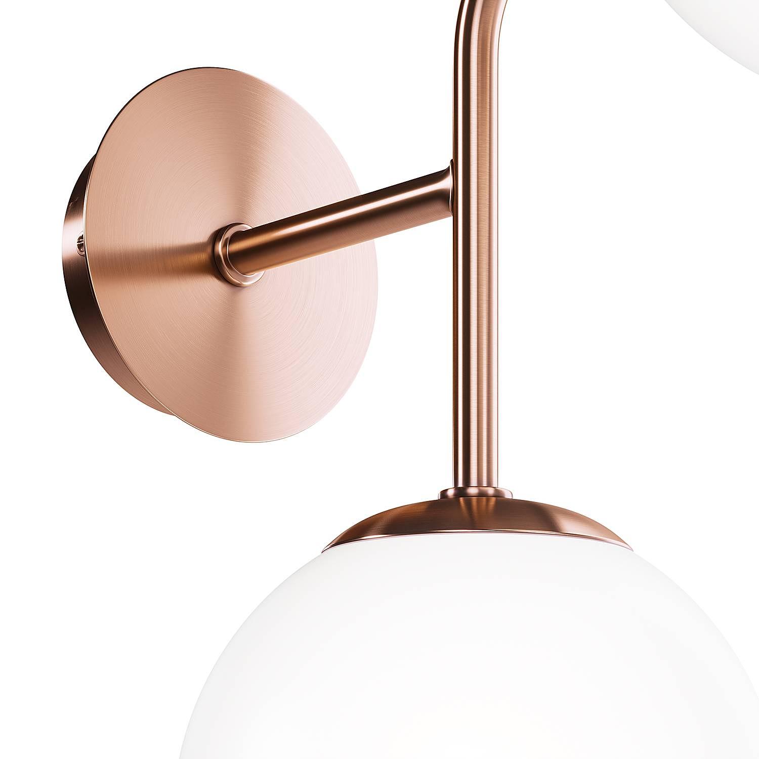 Wall lamp Erich TypeA 2-Light Frosted glass Mixed metal 1