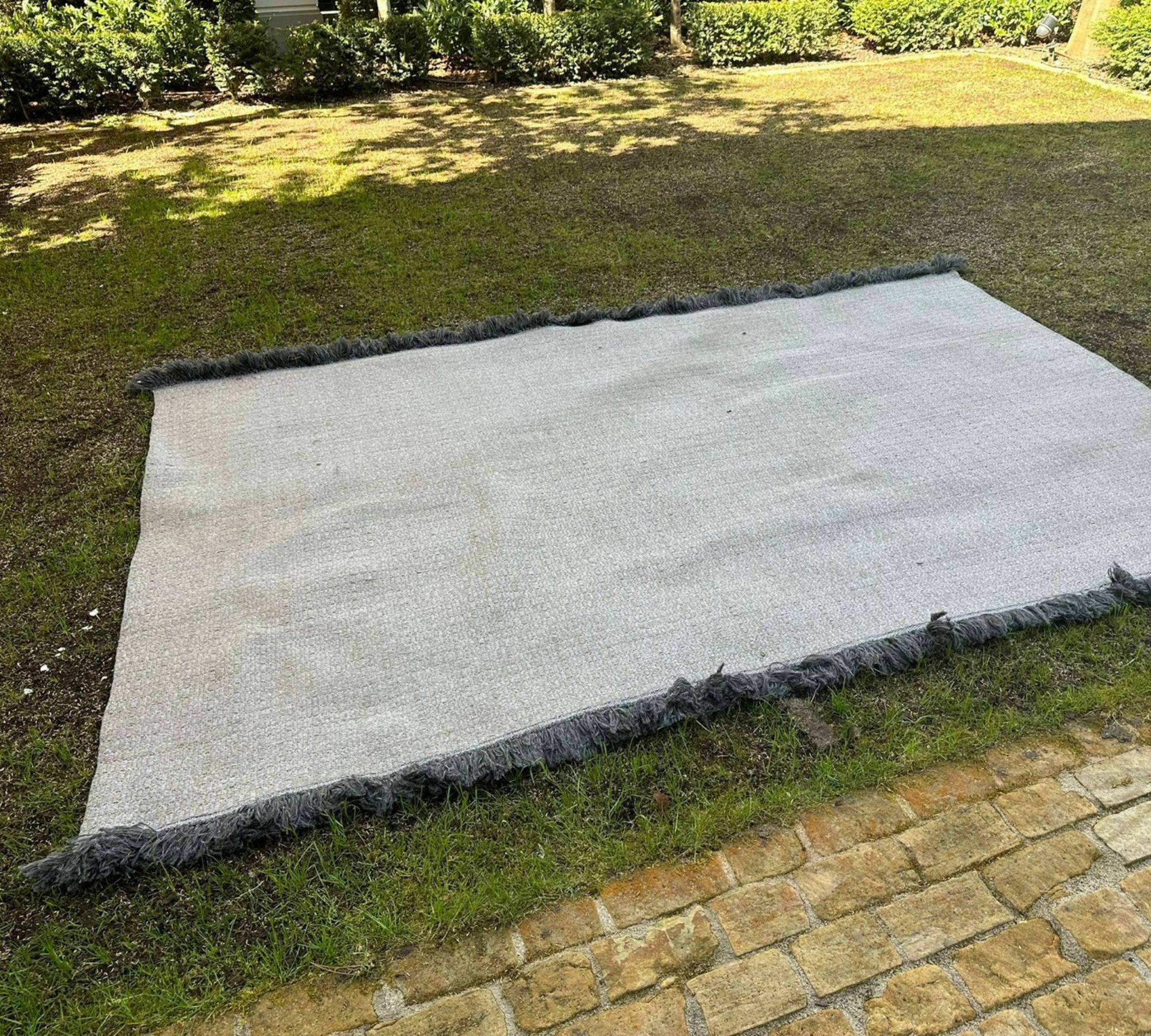 Outdoor Teppich Textil Grau 300 x 200 cm 1