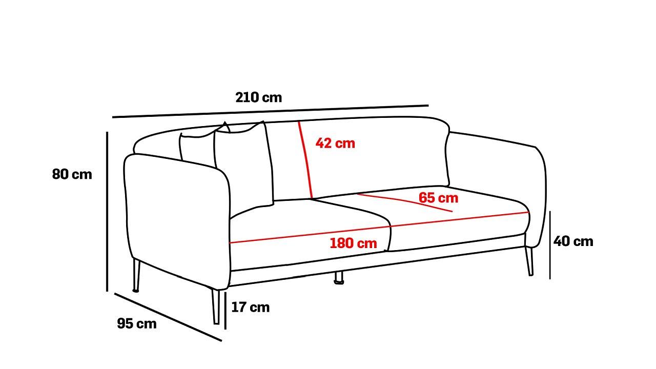 Simena Sofa 3-Sitzer Grau 8