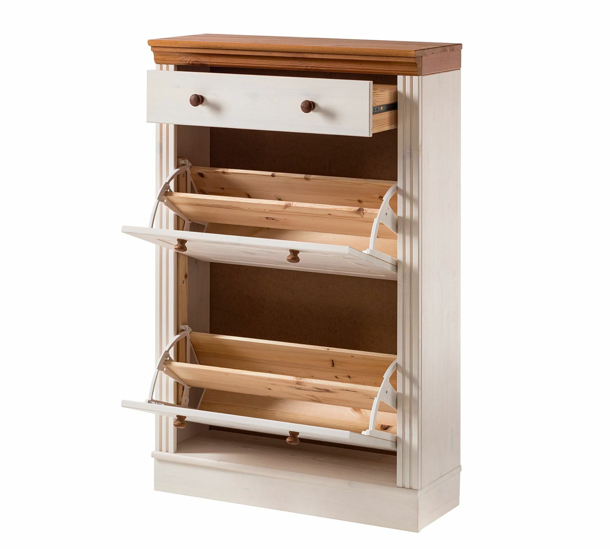 Schuhkipper Kiefernholz Weiß Honig 6