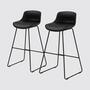 2x Bar stools Black Plastic Steel 0