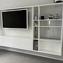 Bookless TV-Regal Holz Glas Weiß 0