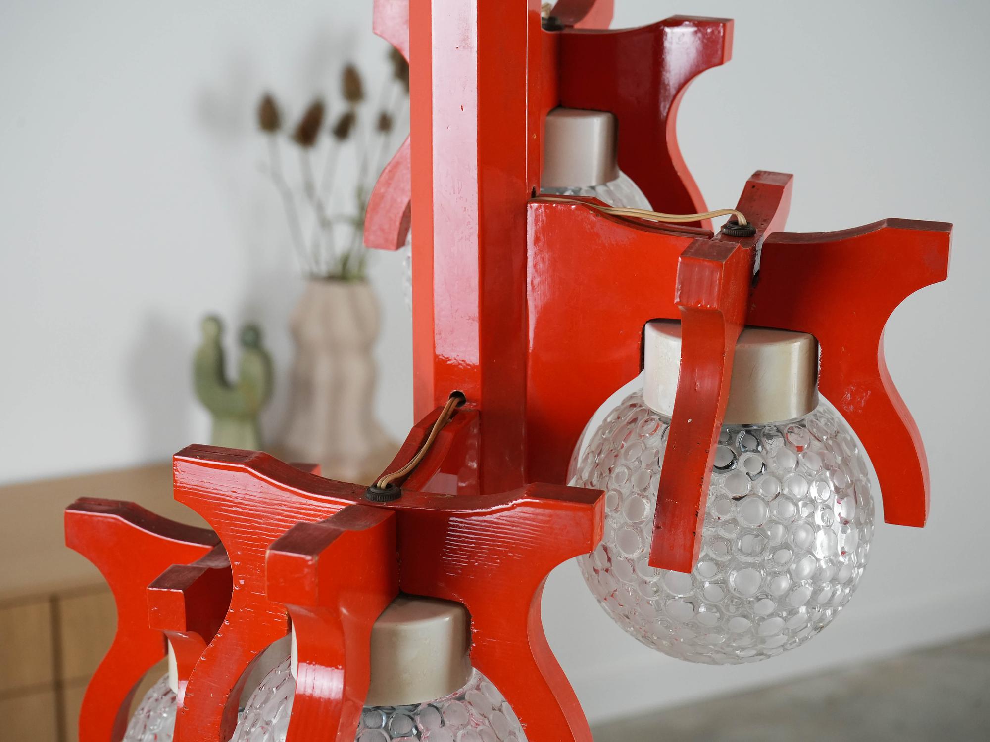 Space Age Pendant Lamp Orange 1970s 11