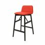 2x Bardot 0036 Wood Bar Stool Wood Leather Red 0
