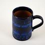 Dark blue ceramic pitcher 1970s 4
