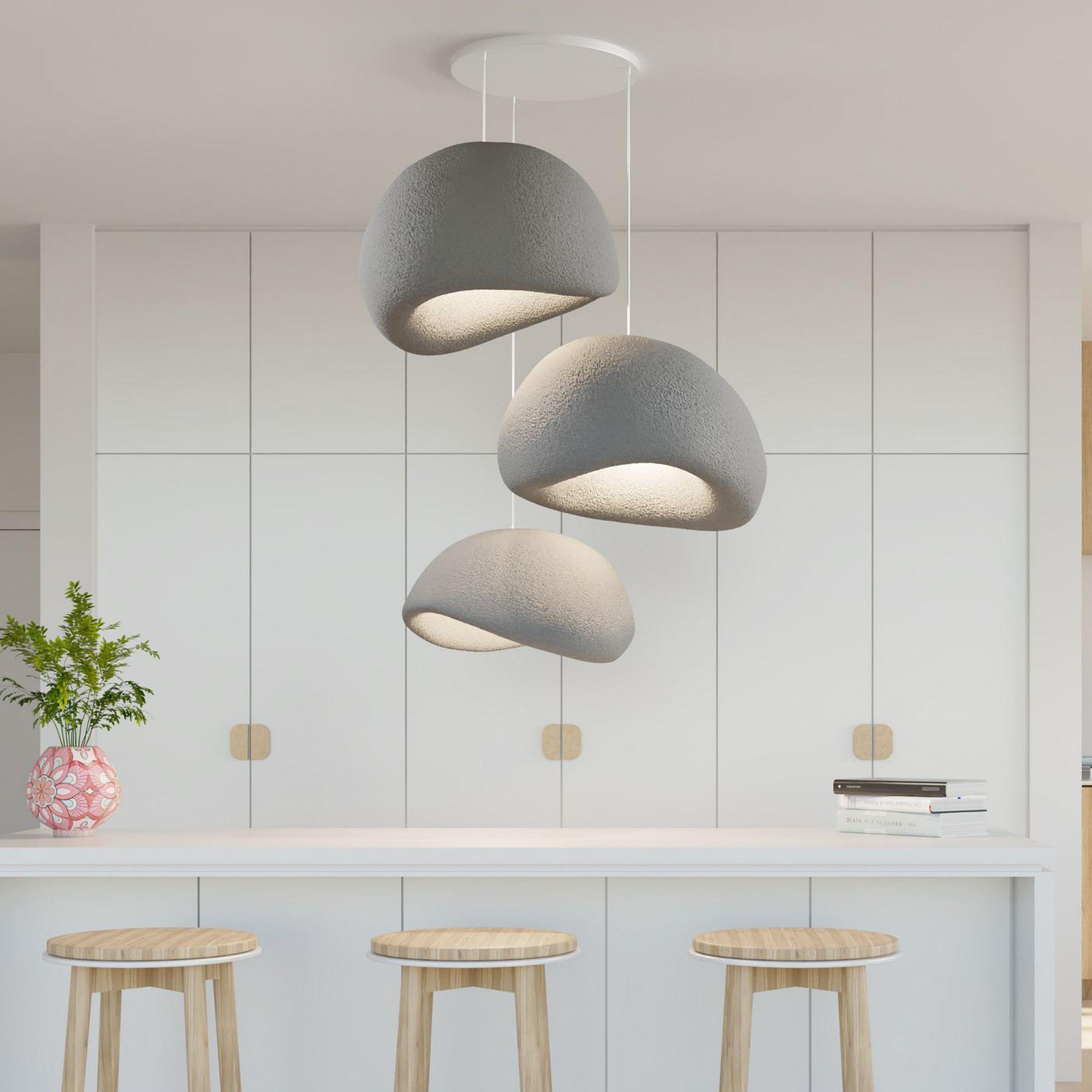 3-Flammig Wabi Sabi Kanso Beams Pendelleuchte Beton Grau 0
