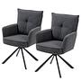 2x Drehbarer Armlehnenstuhl DIDRIP Cord Anthrazit 1