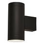 Wall Lamp Up Down 2-Light Clear Glass Stainless Steel Black 0