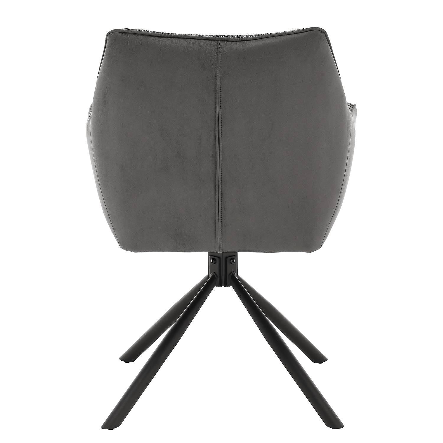 Swivel Armchair Solin Textured Fabric Graphite 4