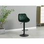 2x Bar Stool Velvet Metal Dark Green 1