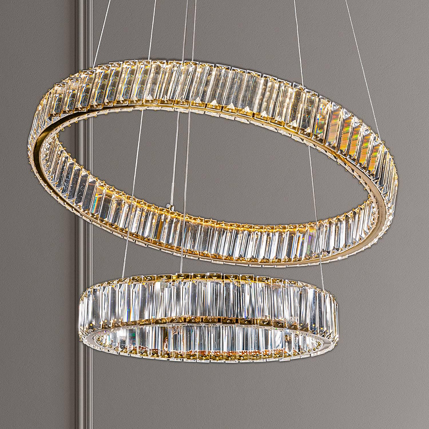 2-Flammig Aurelia Typ D Pendelleuchte Aluminium Gold 1