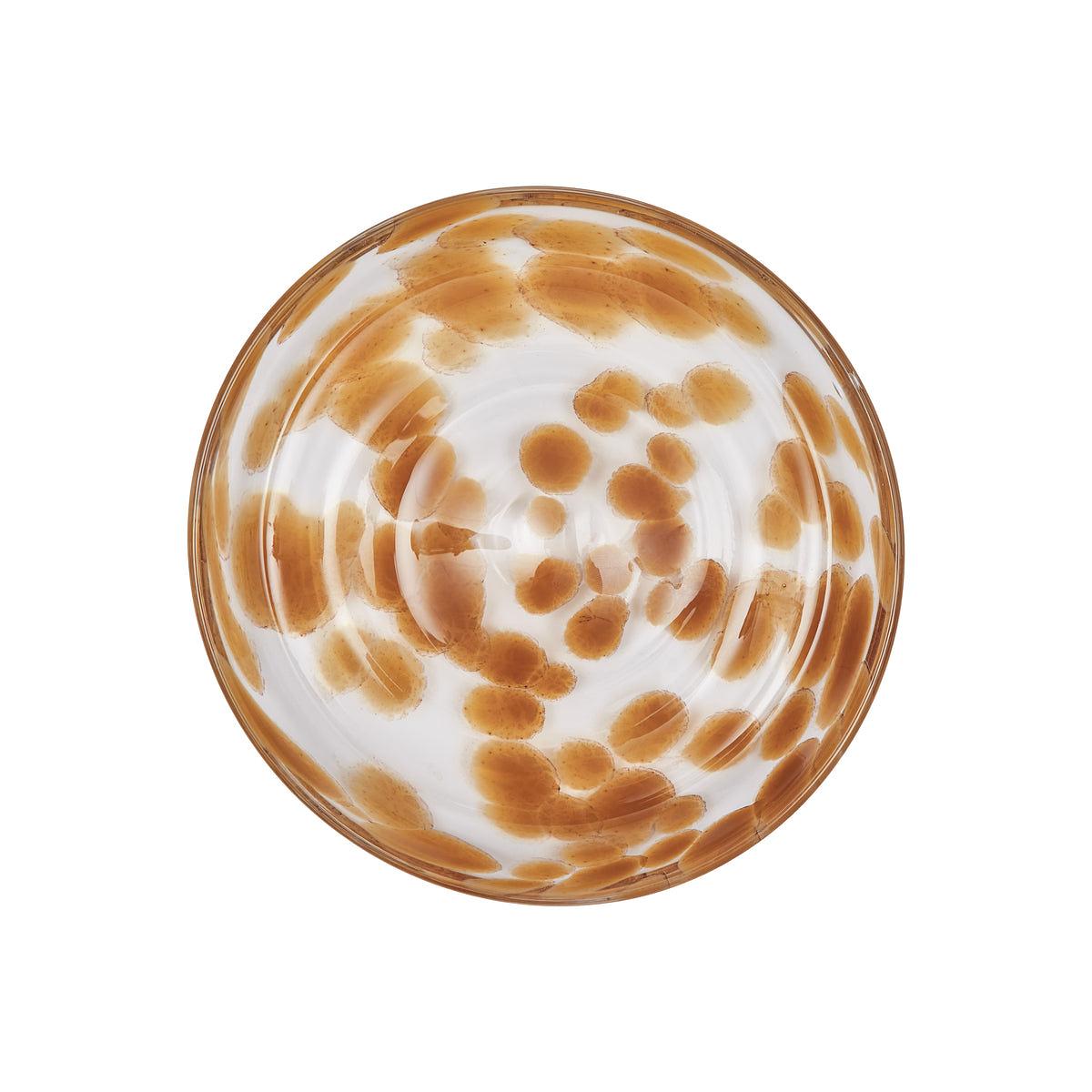 Jali Dessert Plate Glass Brown Spotted 0