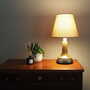 Vintage Table Lamp Ceramic Textile Beige 1960s 7
