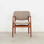 Vintage Chair Teak Wood Textile Grey 1960s 1