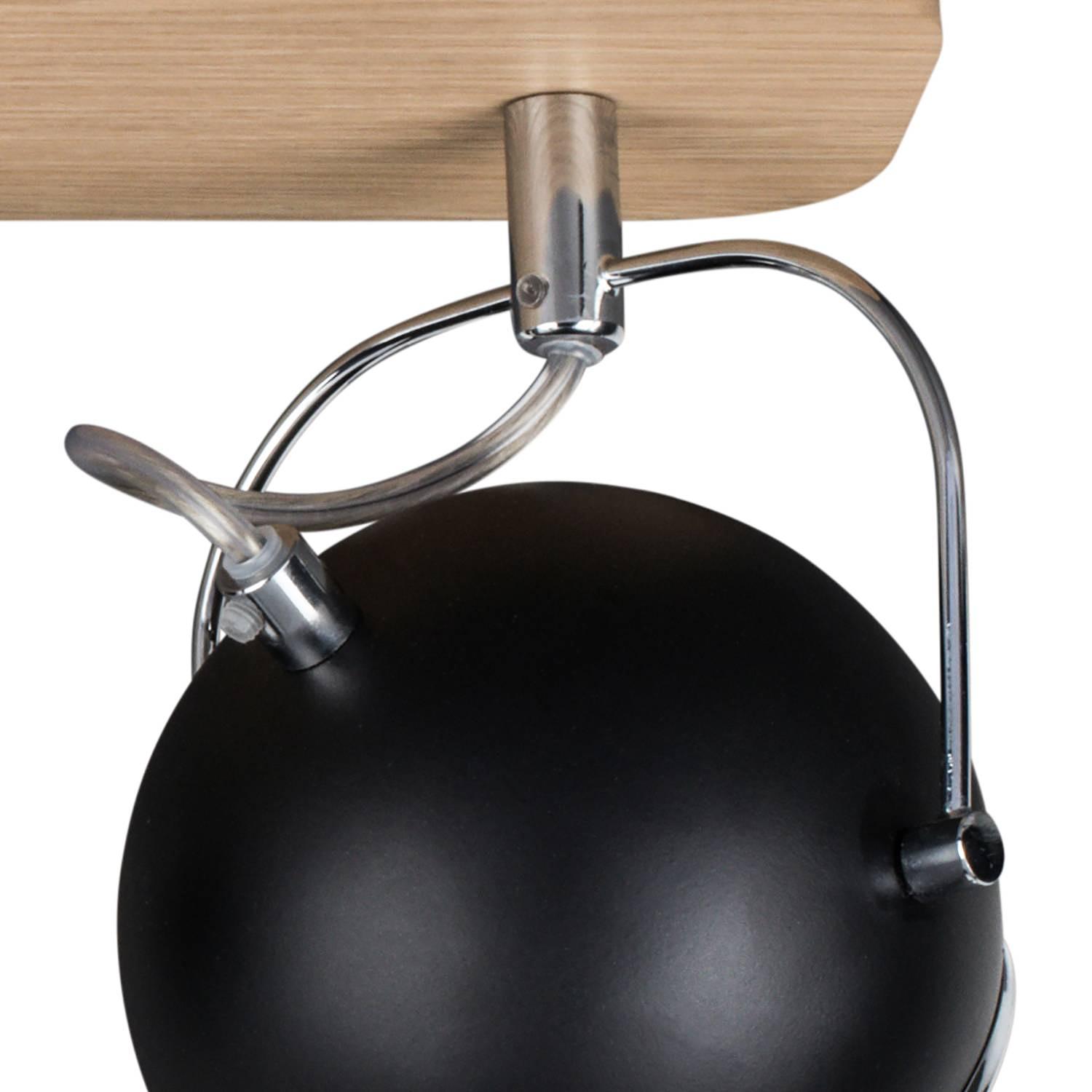 Ball LED-Deckenleuchte Stahl Eiche 2-flammig 2