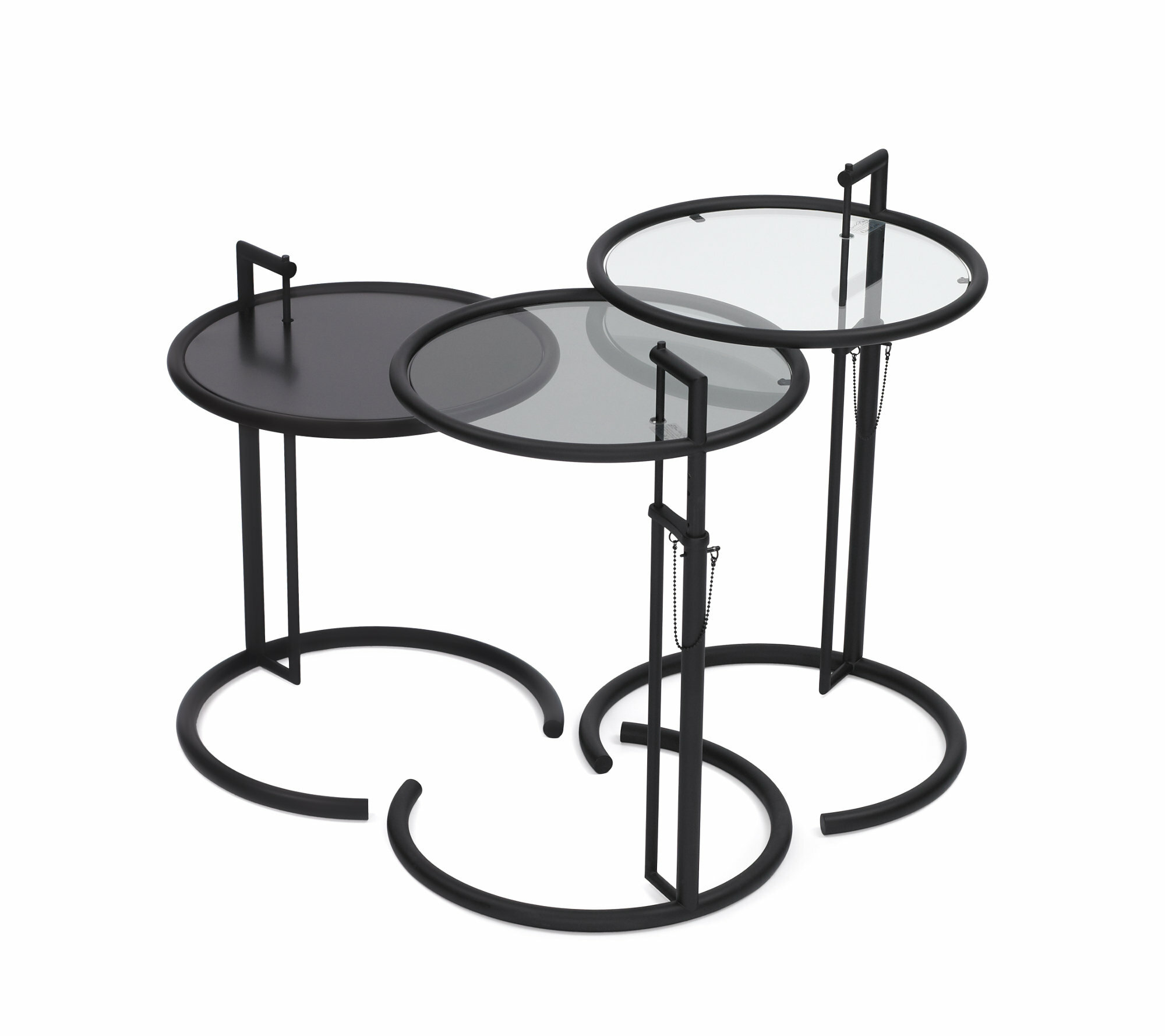 Adjustable Table E 1027 Glas Stahl Schwarz 2
