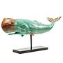 Deko Figur Whale Base Blau Metall / Stein 0
