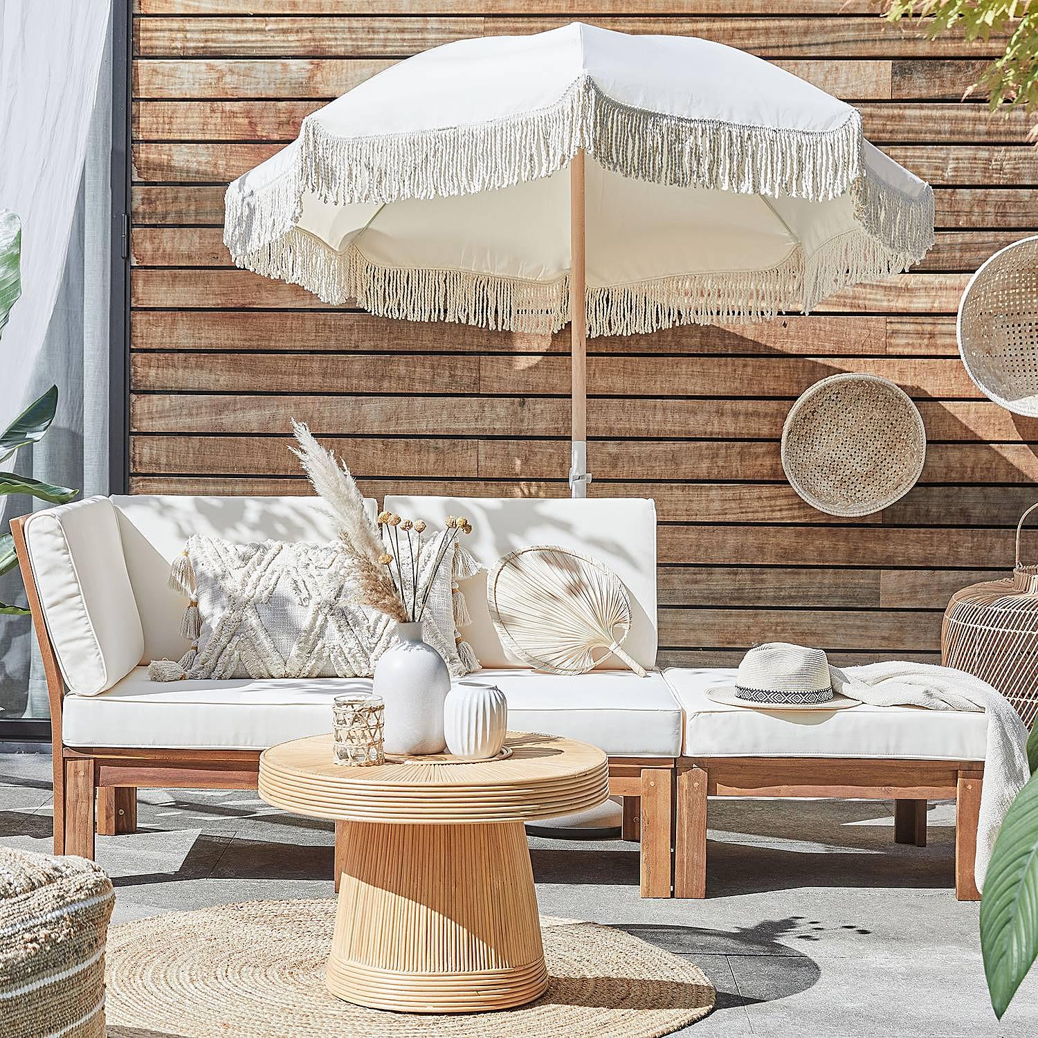 Beach Umbrella BOHO LOUNGE Beech Semi-solid Cream 2