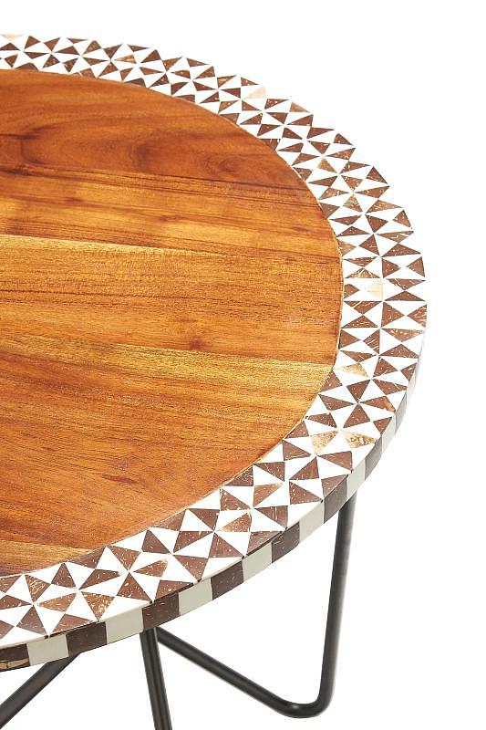 Artisan Round  Akazie Holz Beistelltisch.
 1