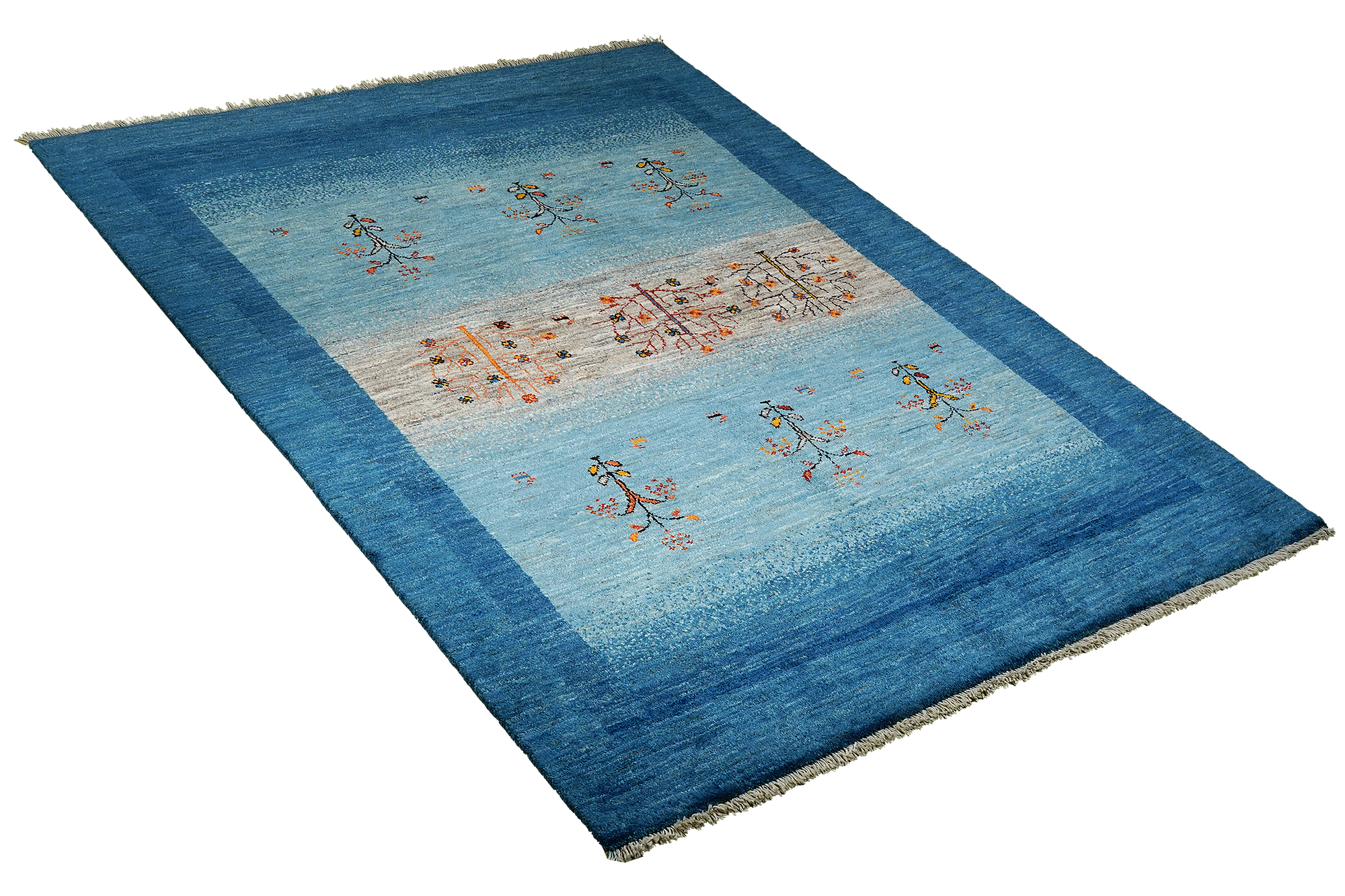 Rizbaf Gabbeh-Teppich Wolle Blau 2