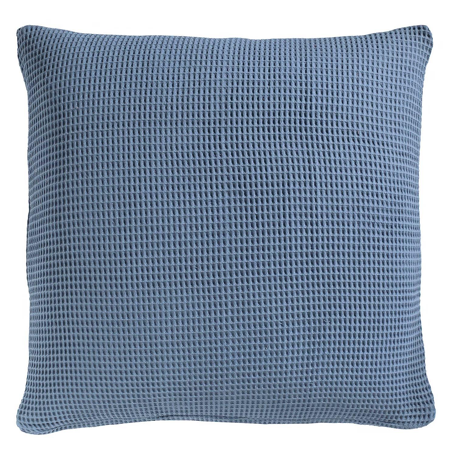 Kissenbezug Wafel II Baumwolle Eisblau 50 x 50 cm 0