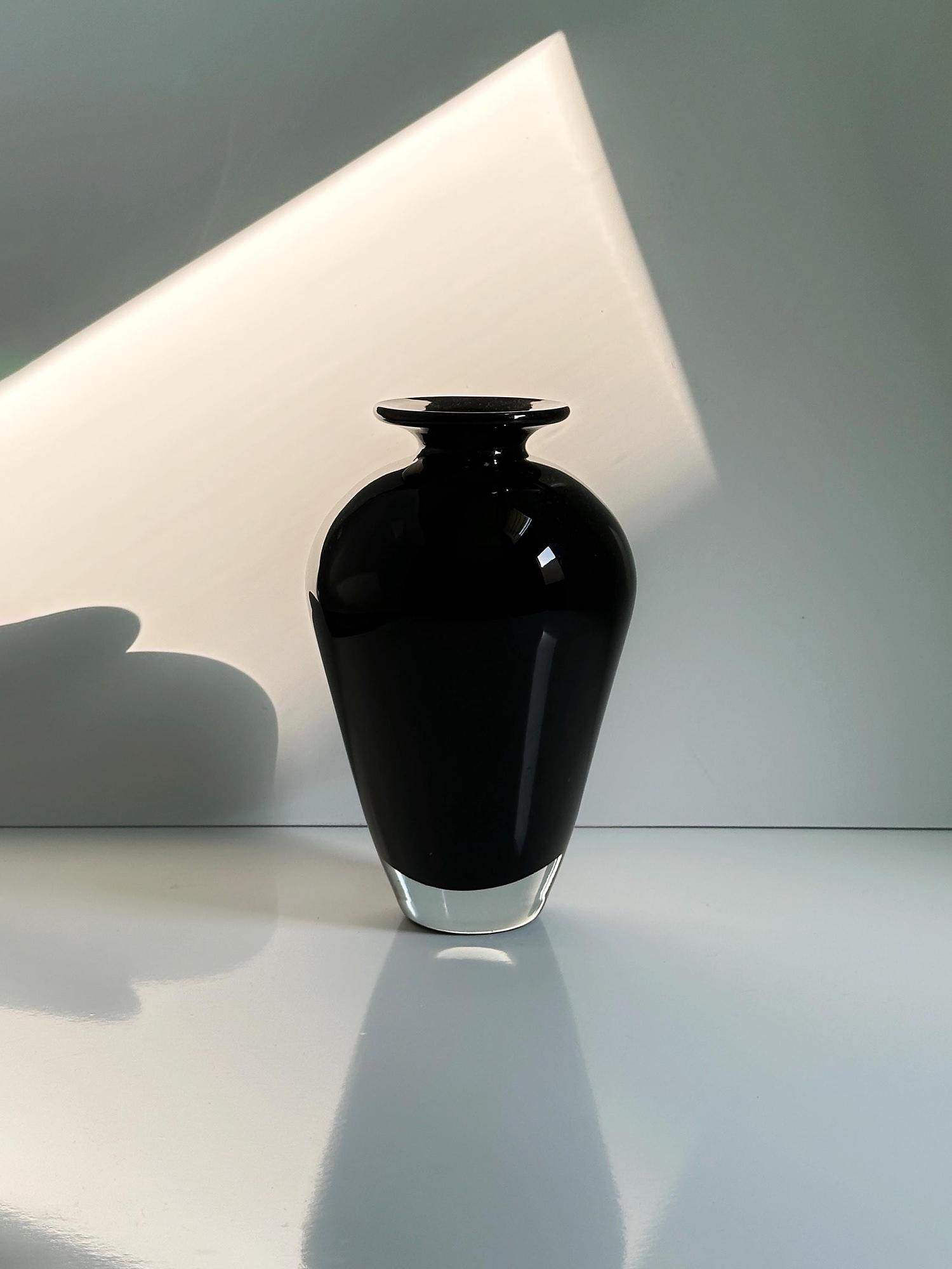 Vintage Vase Muranoglas Black 1950s 1