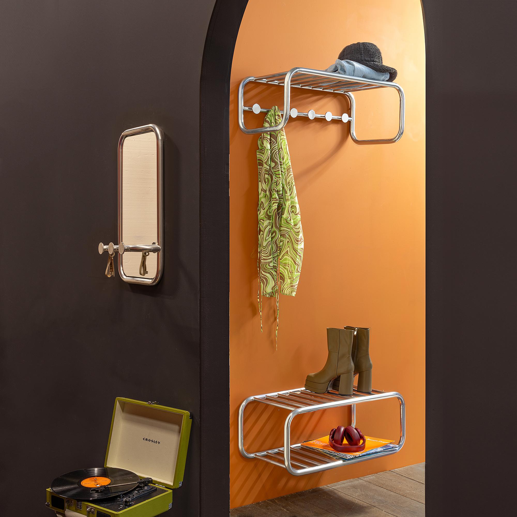 Coppin Wandgarderobe Metall Chrom 3