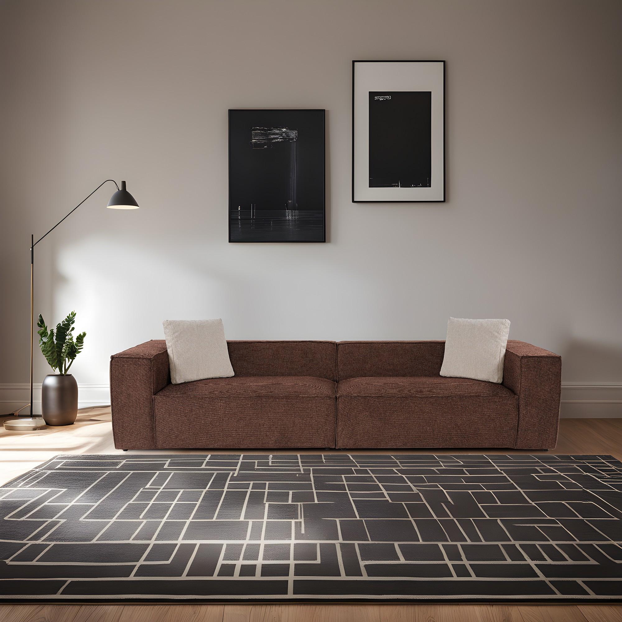 Lora 4-Sitzer Sofa Braun 1