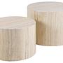 2x Nison Beistelltisch Travertin Dekor 0