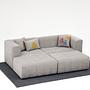 Beyza Sofa Récamiere Links mit Hocker Hellgrau 3