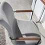 Dining chair with armrests Textile Grey 7