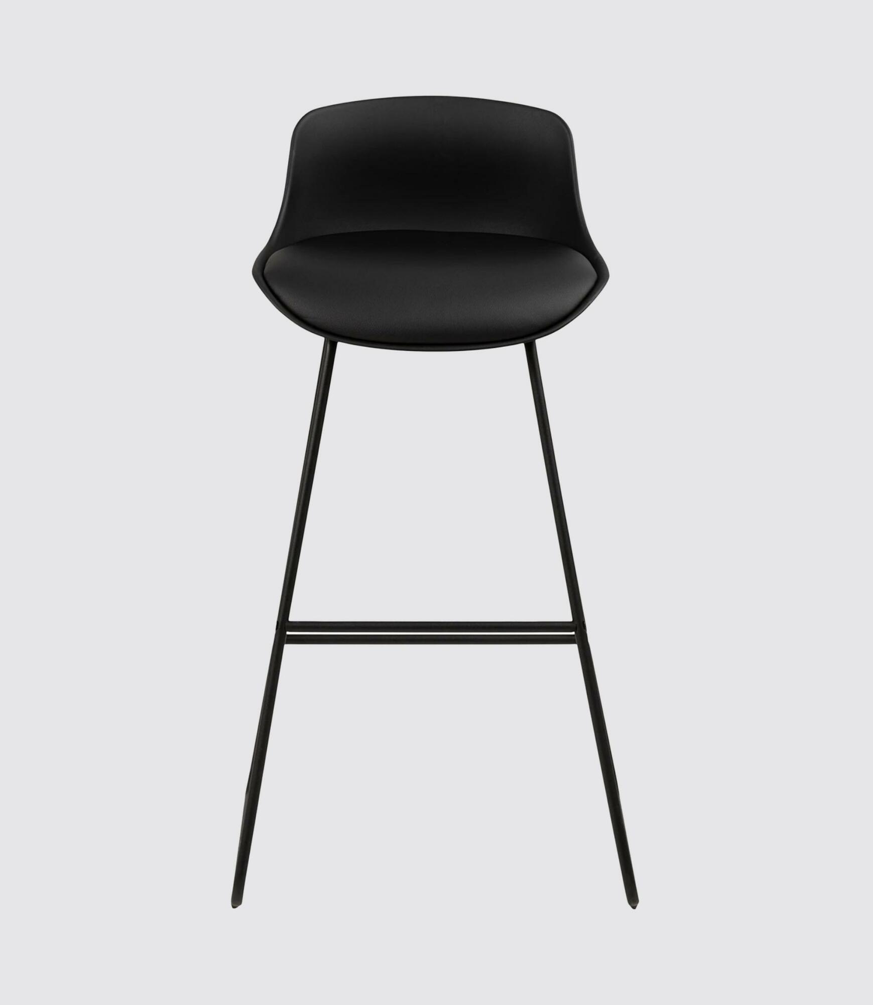 2x Barhocker Schwarz Kunststoff Stahl 1