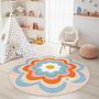 Tappeto per bambini Boho-Chic a fiori Multicolore ⌀150cm 2