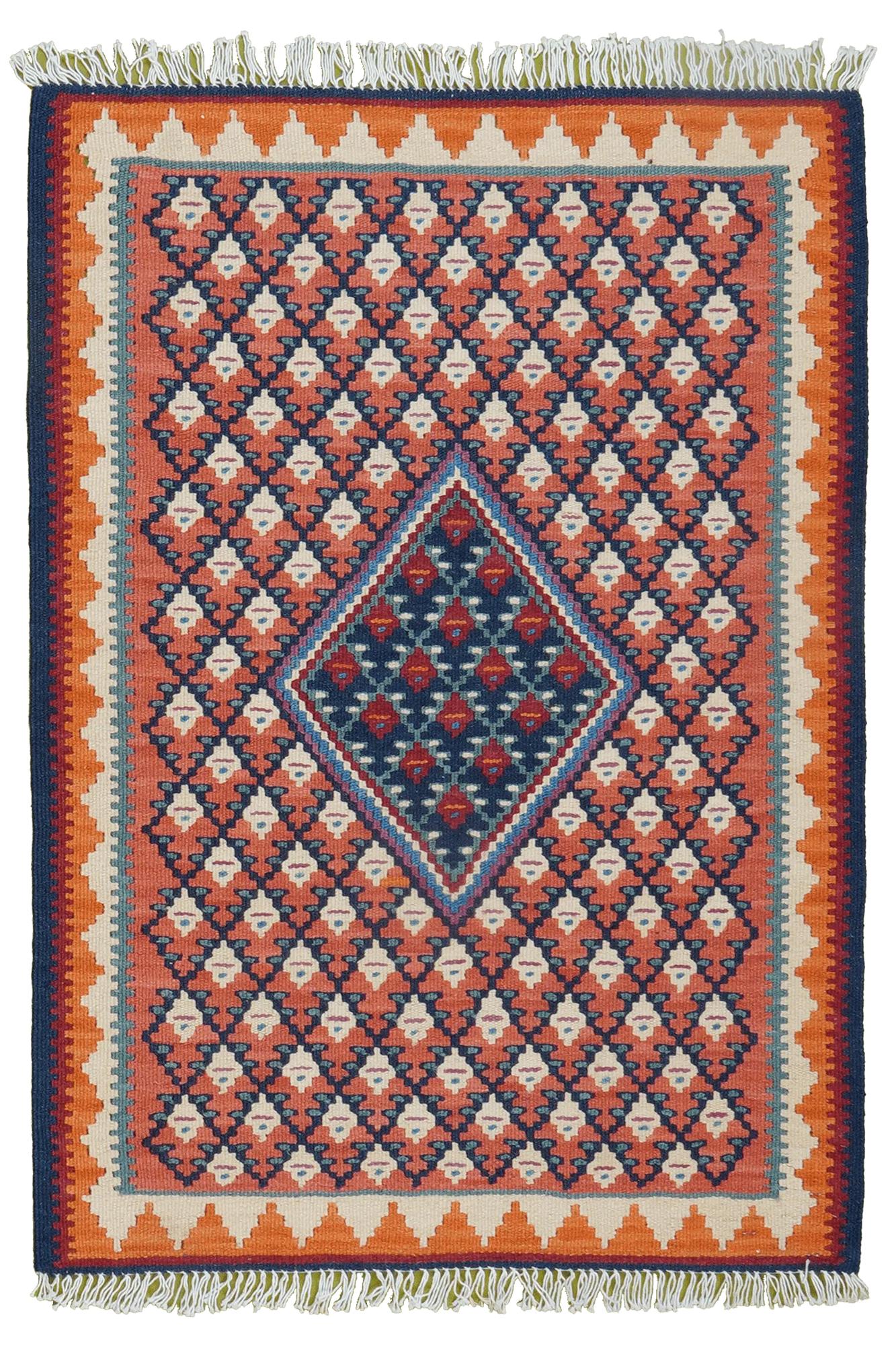 Kilim Senneh Teppich Braun 0