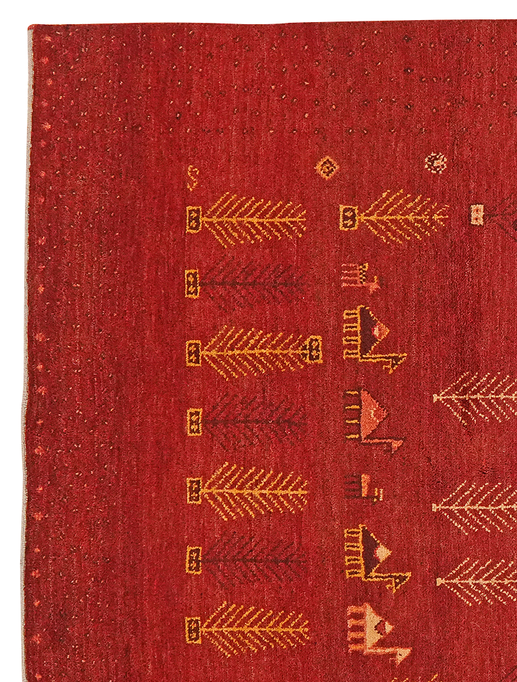 Rizbaf Gabbeh-Teppich Wolle Rot 1